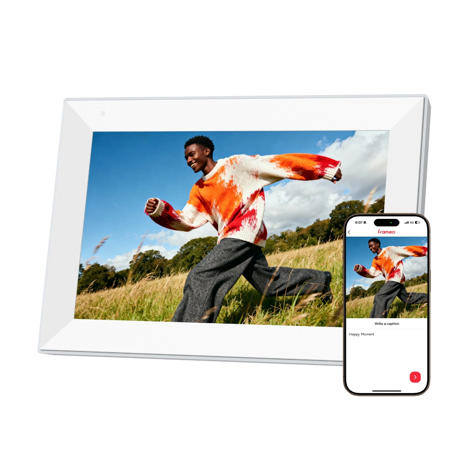 pexar Digital photo frame, pexar Digital photo frame and frameo APP on the phone