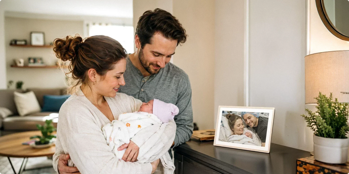 Digital Photo Frame for New Parents: Every First in 2K
