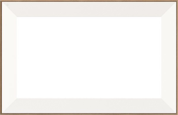 Rectangular wooden frame with a white background