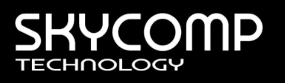 Logo of Skycomp Technology with white text on a black background
