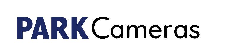 Logo of PARK Cameras with blue and black text on a white background