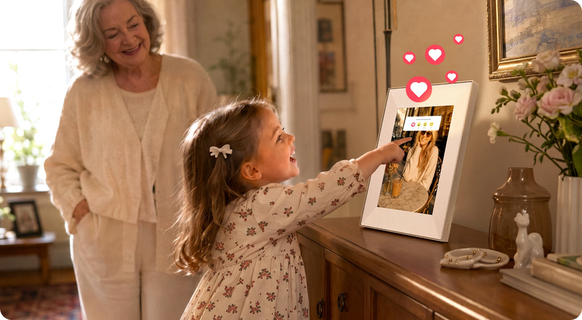 Invite family or friends to share and react in real-time.