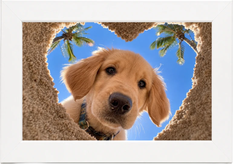 Heart-shaped photo view on the 12.5-inch frame