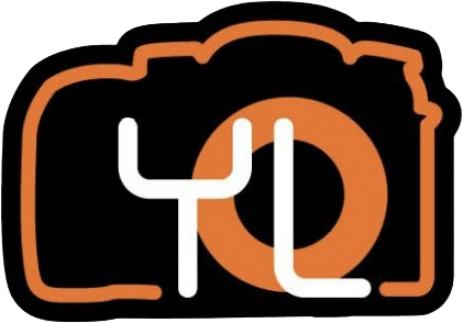Logo YL camera silhouette and '4L' initials on a black background