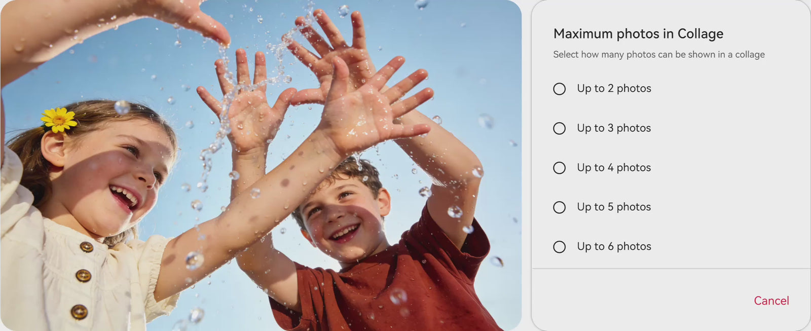 slideshow displays multiple photos at once in a collage